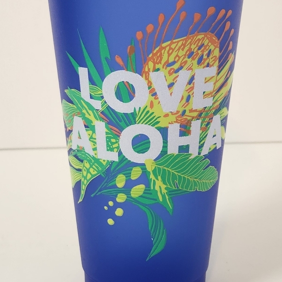 Starbucks Hawaii Collection 2020 Cold Cup Blue Love Aloha Venti Tumbler - Picture 5 of 5